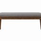 Fabric Upholstered Wooden Bench With Chamfered Legs, Gray And Brown By Benzara | Benches |  Modishstore 