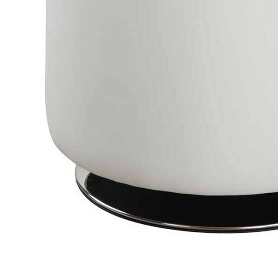 Round Leatherette Swivel Ottoman With Tufted Seat, White And Black By Benzara | Ottomans |  Modishstore  - 3