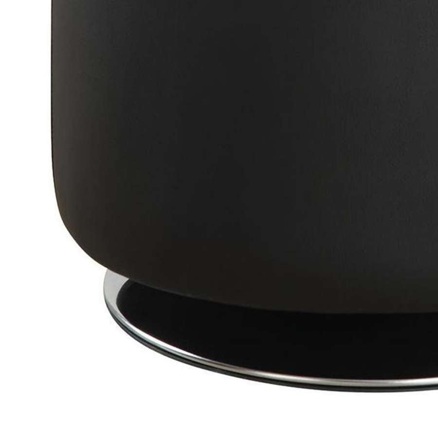 Round Leatherette Swivel Ottoman With Tufted Seat, Black By Benzara | Ottomans |  Modishstore  - 4