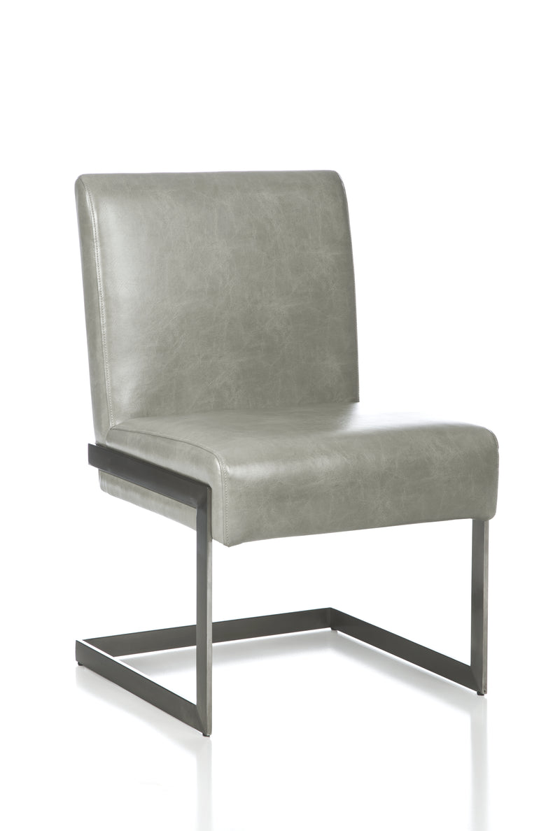 Leatherette Upholstered With Dining Chair With Cantilever Base, Gray By Benzara | Dining Chairs |  Modishstore 