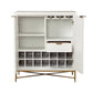 Honeycomb Design 2 Door Bar Cabinet With Metal Legs, White By Benzara | Cabinets | Modishstore - 3