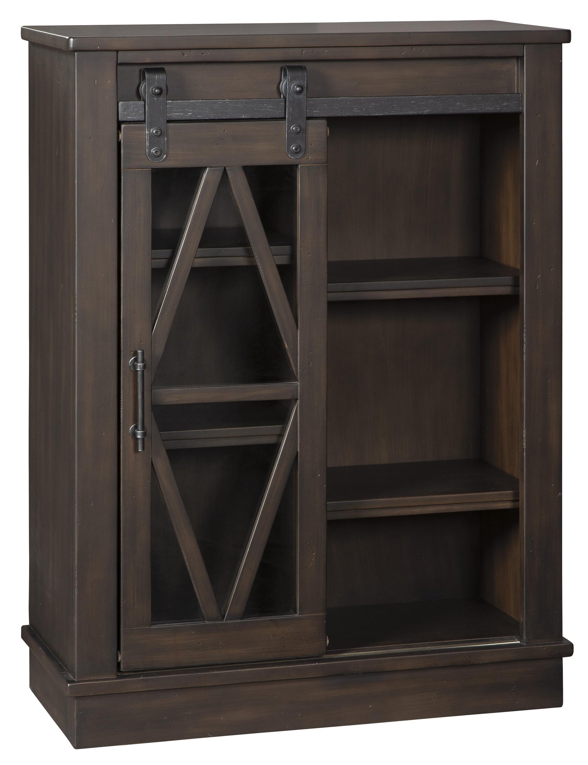 Wooden Accent Cabinet With Sliding Door, Brown By Benzara | Cabinets | Modishstore - 3
