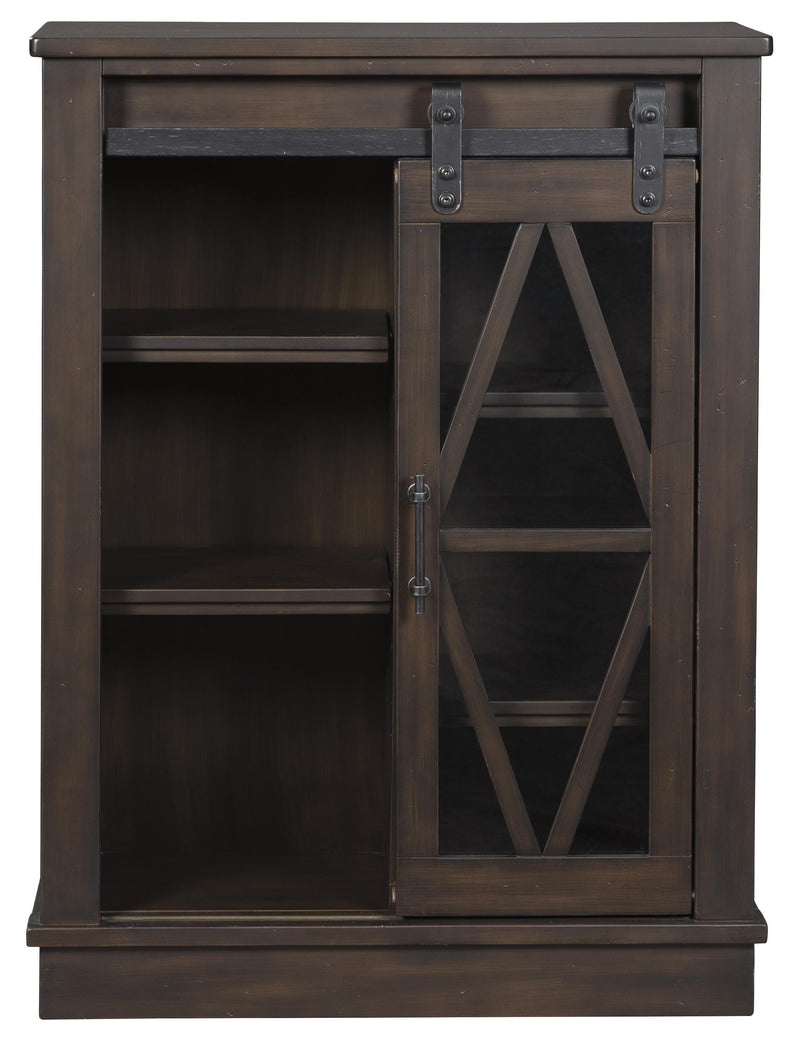 Wooden Accent Cabinet With Sliding Door, Brown By Benzara | Cabinets | Modishstore