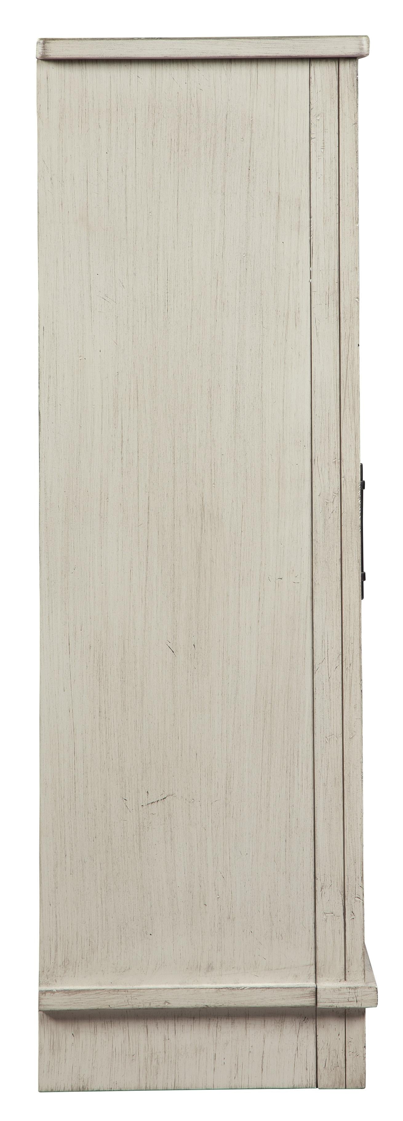 Wooden Accent Cabinet With Sliding Door, Antique White By Benzara | Cabinets | Modishstore - 4