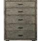 5 Drawer Wooden Chest With Block Legs, Gray By Benzara | Cabinets | Modishstore - 3
