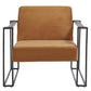 Metal Frame Accent Chair With Padded Seat And Back, Orange And Bronze By Benzara | Accent Chairs | Modishstore - 4