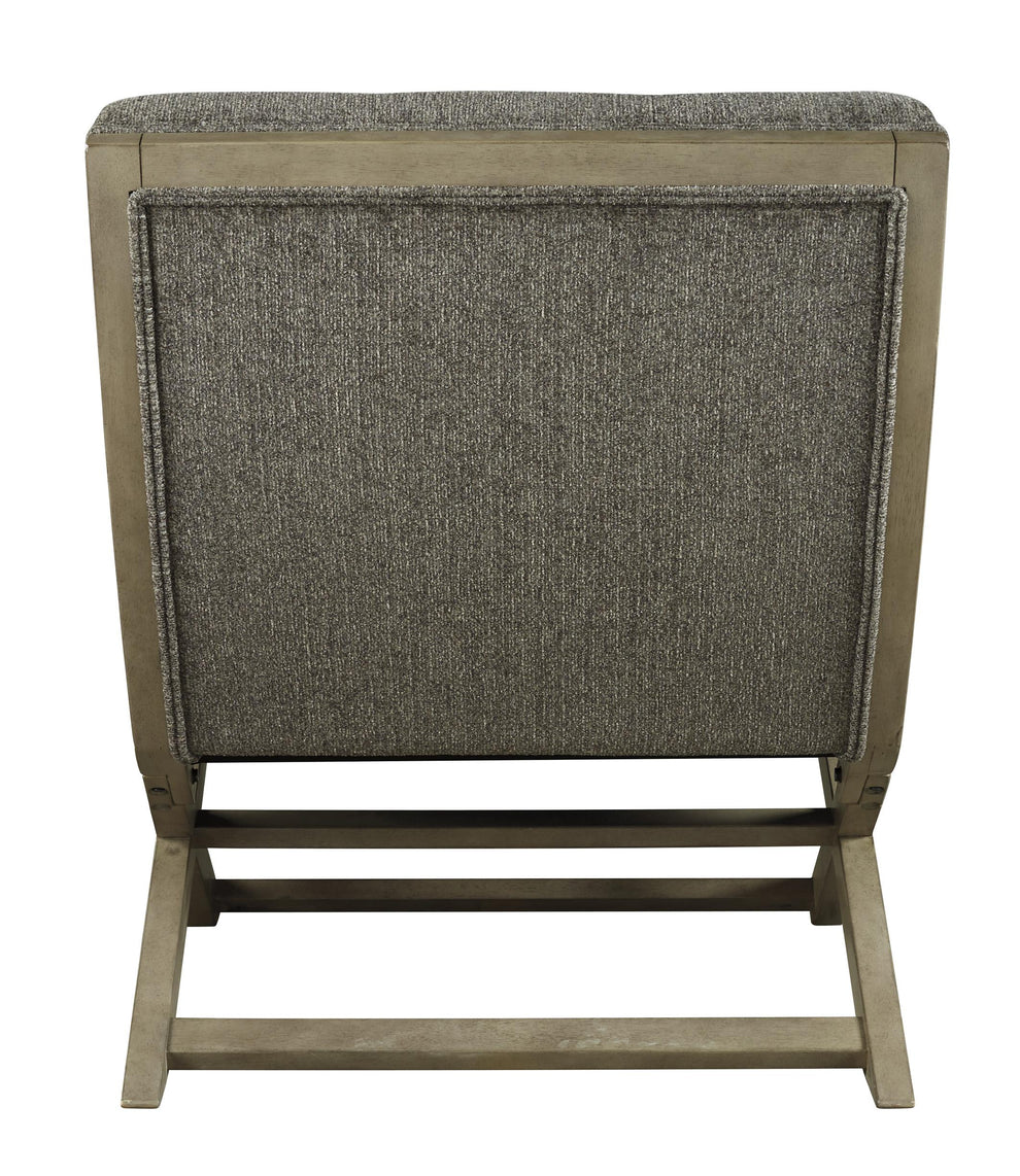 X Frame Base Wooden Accent Chair With Padded Seat And Back, Brown And Gray By Benzara | Accent Chairs | Modishstore - 4