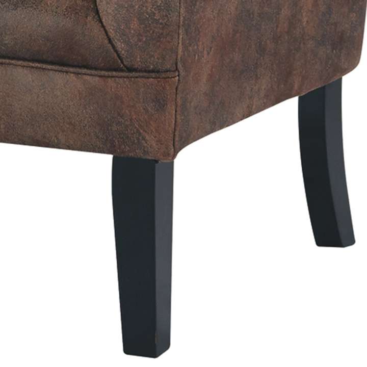 Wood And Fabric Accent Chair With Diamond Button Tufting, Brown By Benzara | Accent Chairs |  Modishstore  - 5