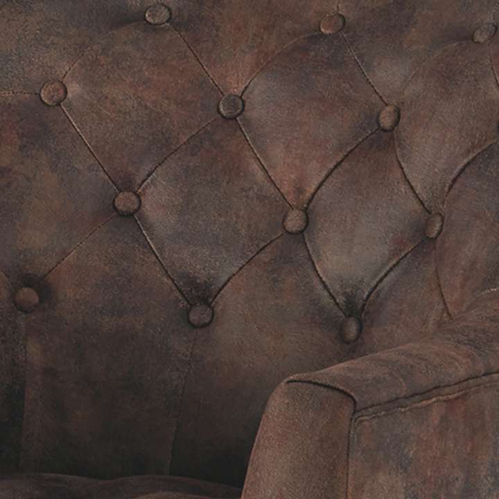 Wood And Fabric Accent Chair With Diamond Button Tufting, Brown By Benzara | Accent Chairs |  Modishstore  - 4