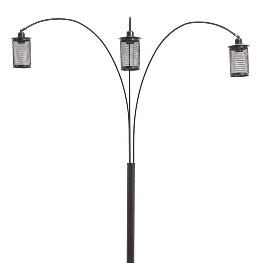Metal Decorative Floor Lamp With Triad Of Bulbs, Black By Benzara | Floor Lamps | Modishstore