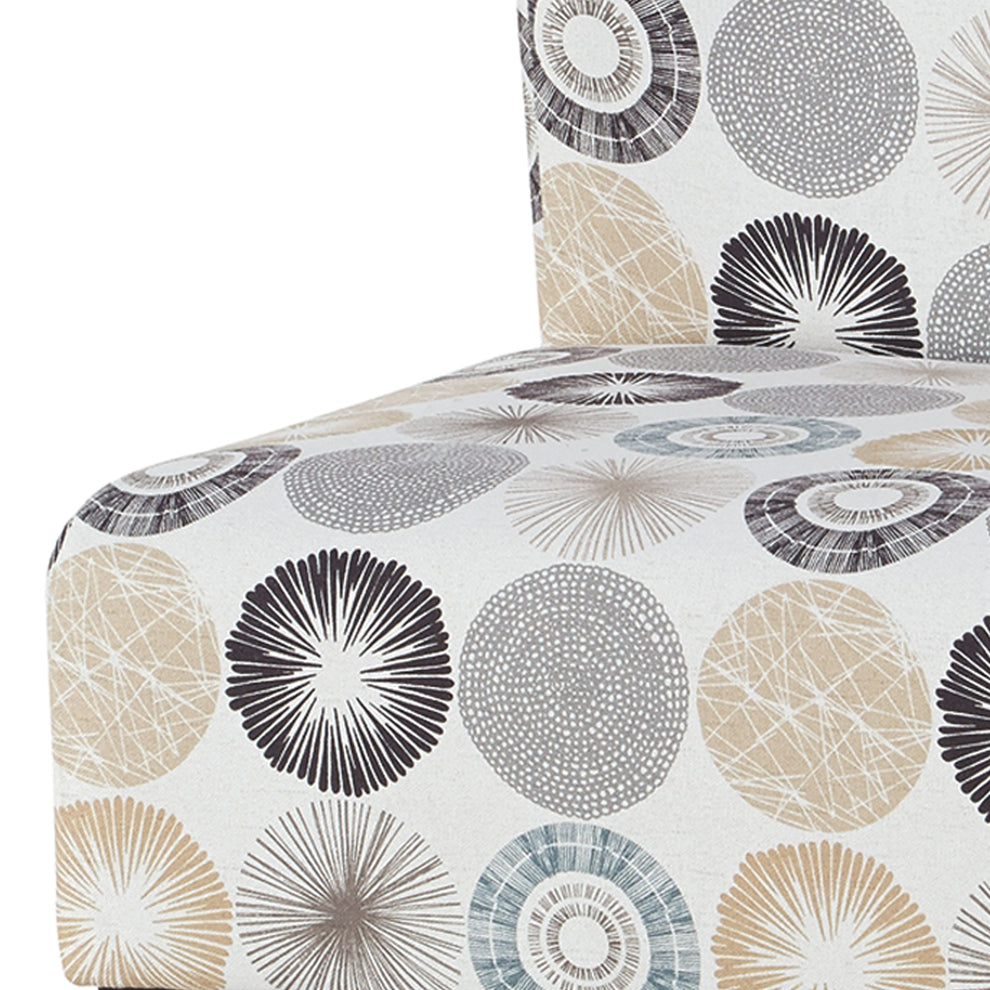 Wooden Armless Accent Chair With Fabric Upholstery, Multicolor By Benzara | Accent Chairs | Modishstore - 4