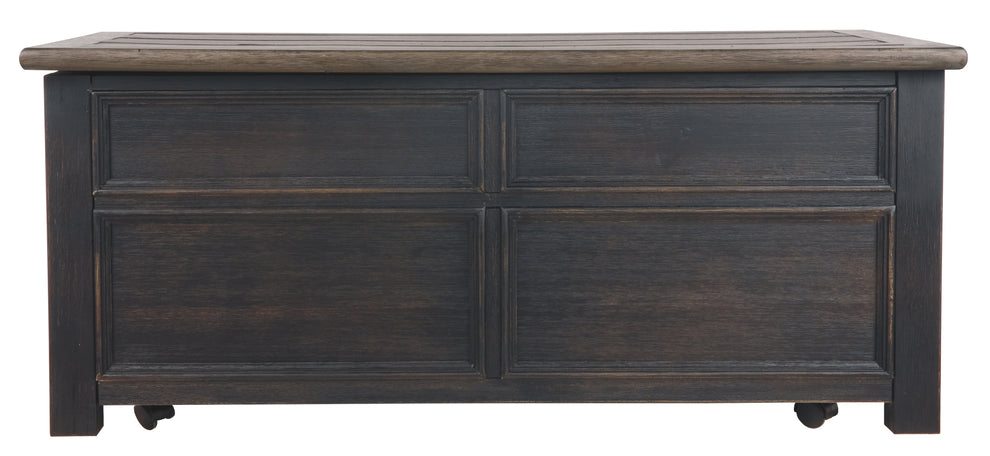 Wooden Lift Top Coffee Table With Drawers And Caster, Black And Brown By Benzara | Coffee Tables | Modishstore - 5