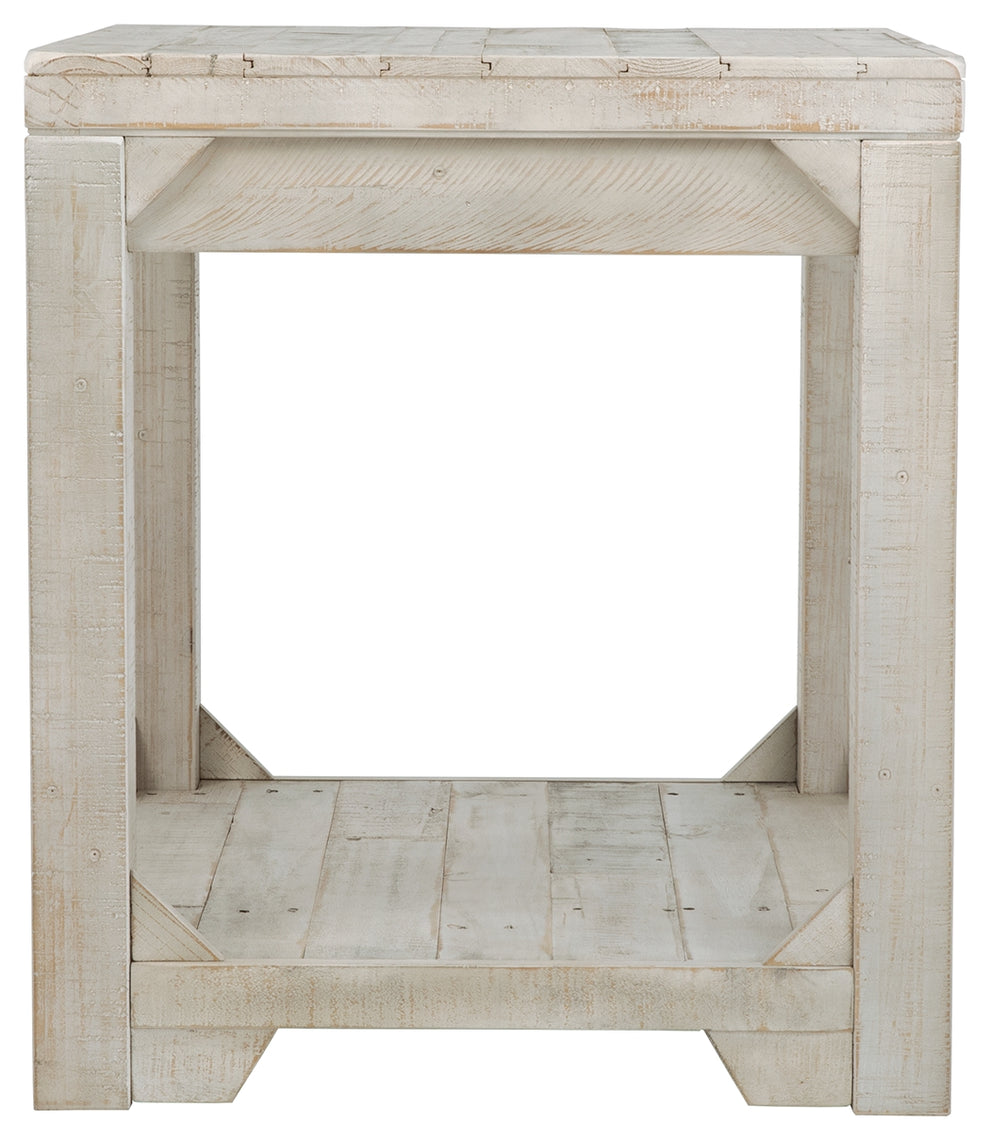 Farmhouse Style Wooden End Table With Plank Design Open Shelf, White By Benzara | End Tables | Modishstore - 4