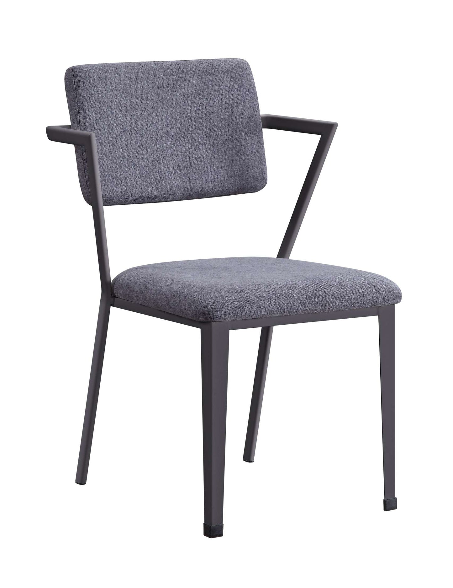 Metal Chair With Fabric Upholstered Seat And Back, Gray By Benzara | Accent Chairs |  Modishstore 