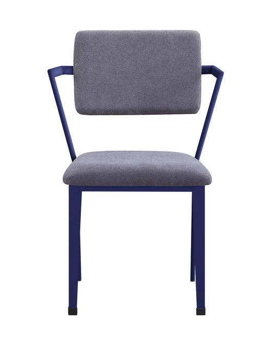 Fabric Upholstered Metal Base Chair With Flared Armrest, Blue And  Gray By Benzara | Accent Chairs |  Modishstore 