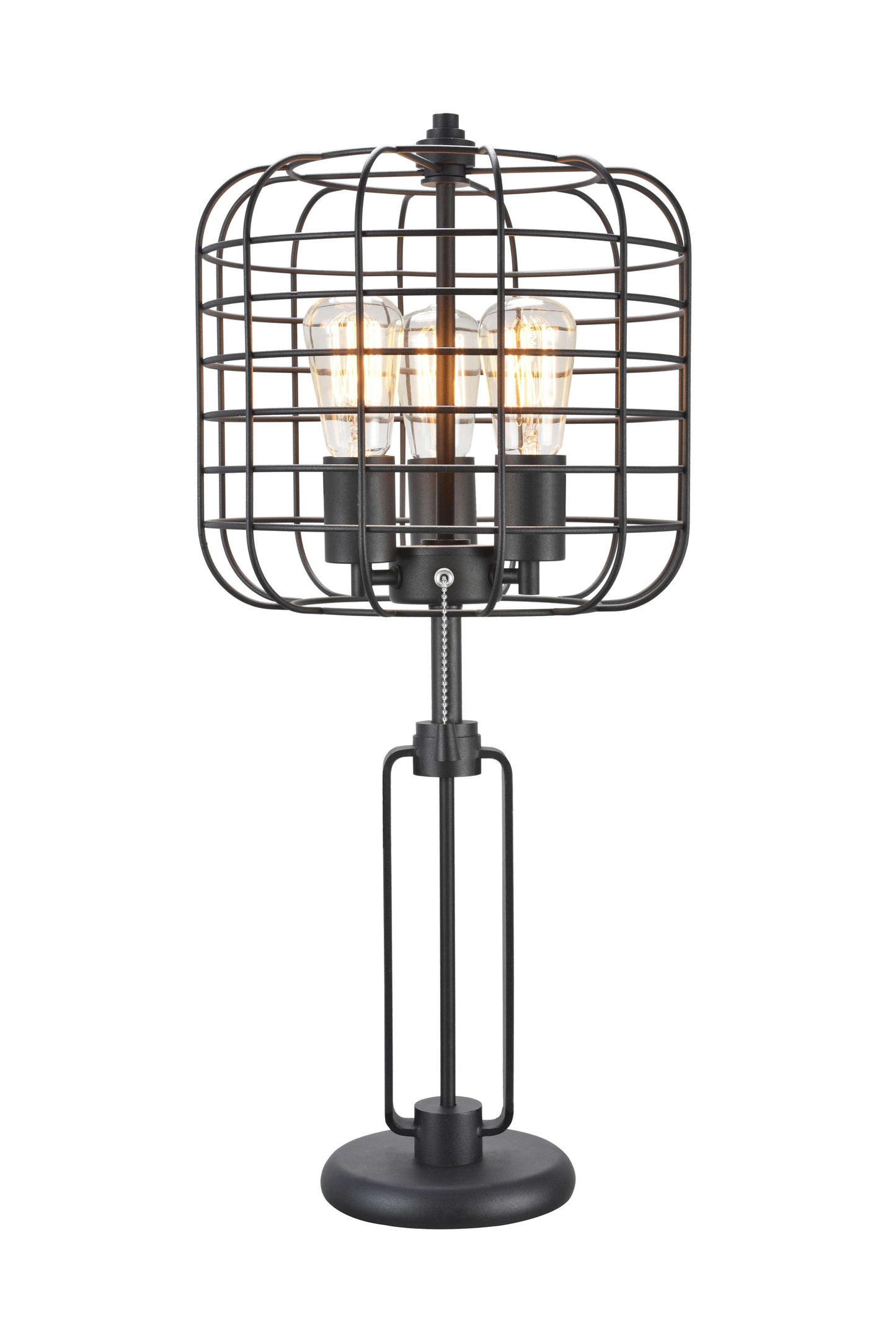 Contemporary Style Caged Shade Table Lamp With Open Design,Black By Benzara | Table Lamps |  Modishstore 