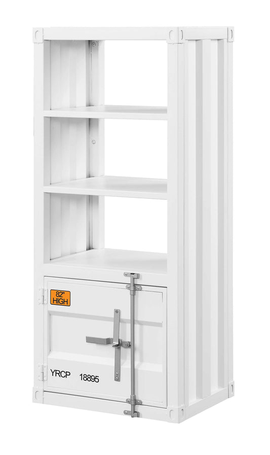 Industrial Style Metal Right Side Pier With 3 Open Shelves, White By Benzara | Shelves & Shelving Units |  Modishstore 