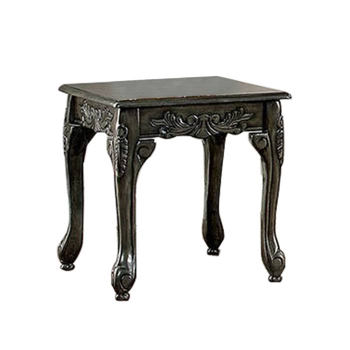3 Piece Table Set With Cabriole Legs And Wooden Floral Motifs, Gray By Benzara | Coffee Tables |  Modishstore  - 4