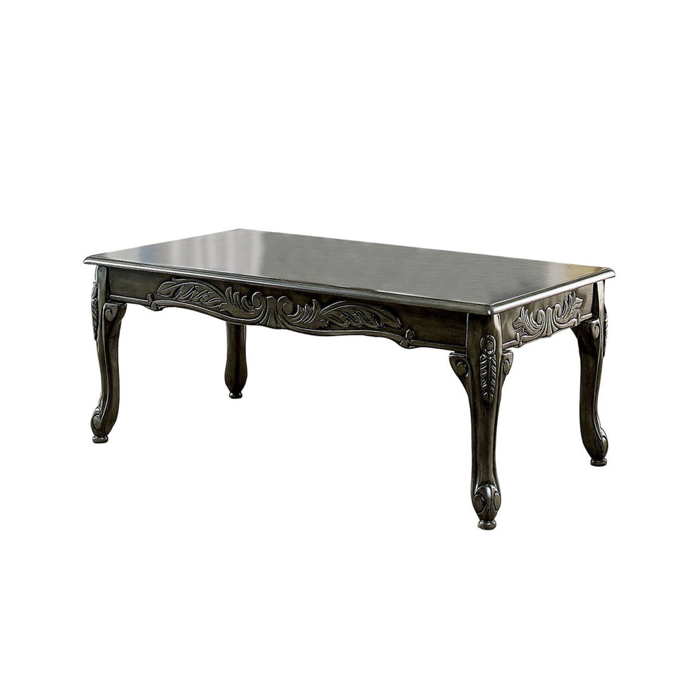 3 Piece Table Set With Cabriole Legs And Wooden Floral Motifs, Gray By Benzara | Coffee Tables |  Modishstore  - 3