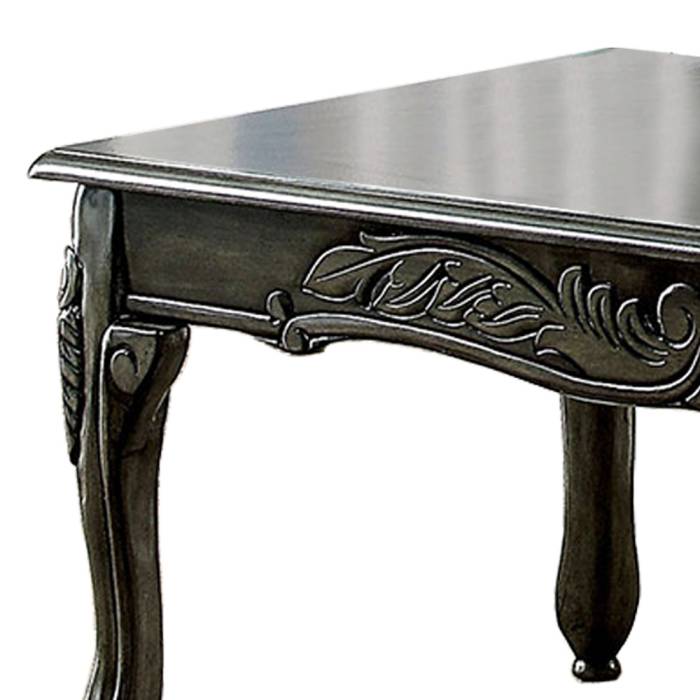 3 Piece Table Set With Cabriole Legs And Wooden Floral Motifs, Gray By Benzara | Coffee Tables |  Modishstore  - 2