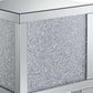 Wooden End Table With Infused Crystals On Mirrored Panel, Silver And Clear By Benzara | Side Tables |  Modishstore  - 5