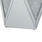 Wooden End Table With Triangular Infused Crystal Details, Silver And Clear By Benzara | Side Tables |  Modishstore  - 5