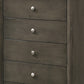 Transitional Style Wooden Chest With 5 Spacious Drawers, Gray By Benzara | Cabinets | Modishstore - 3