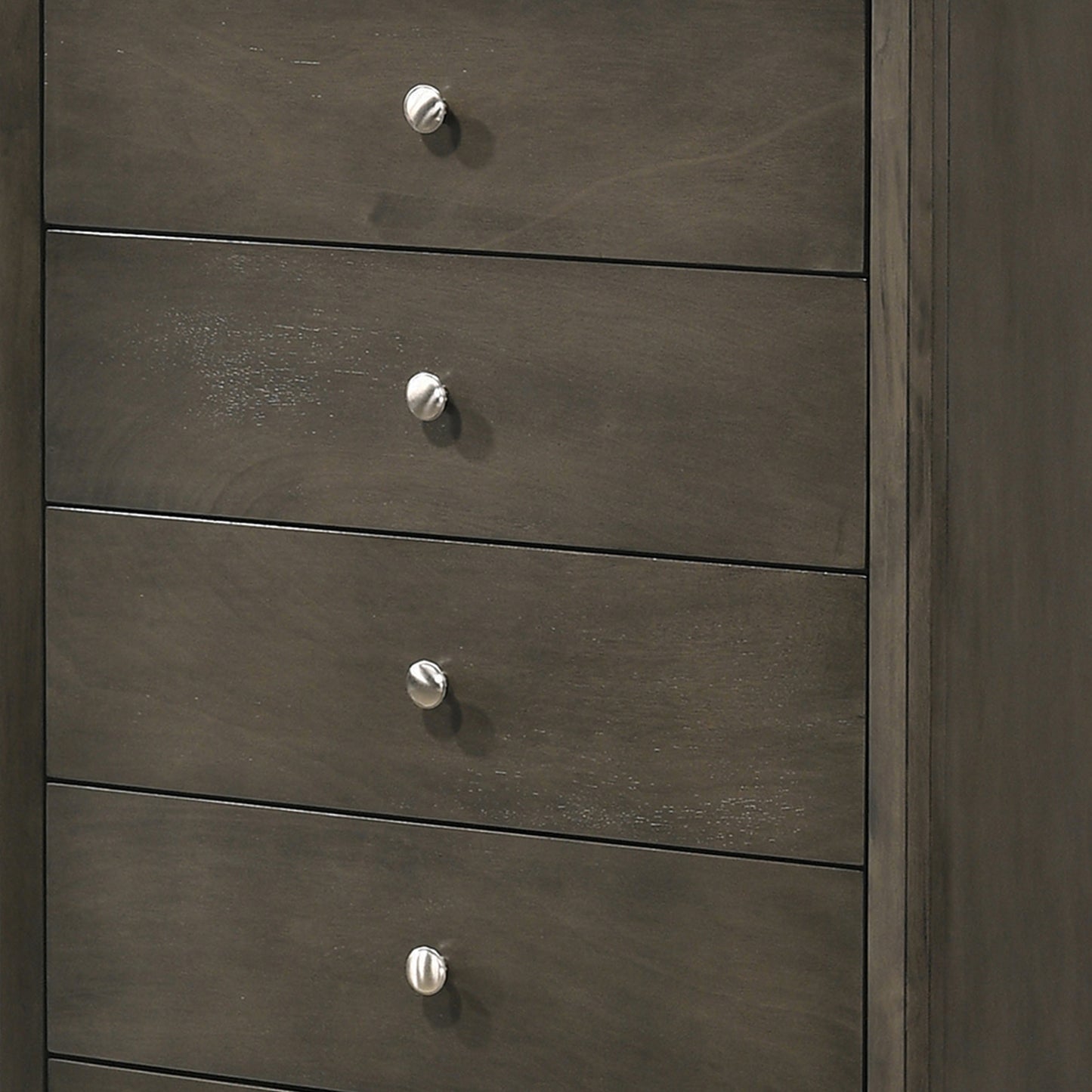Transitional Style Wooden Chest With 5 Spacious Drawers, Gray By Benzara | Cabinets | Modishstore - 3