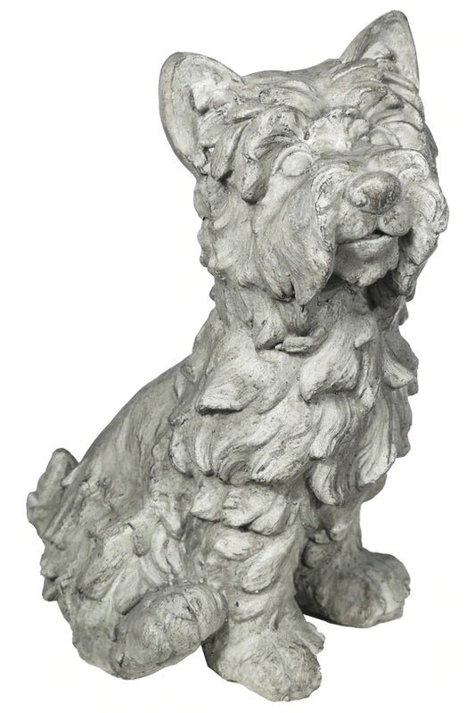 Nowwich Terrier Dog Fiberstone Figurine In Sitting Position,Distressed Gray By Benzara | Animals & Pets |  Modishstore 
