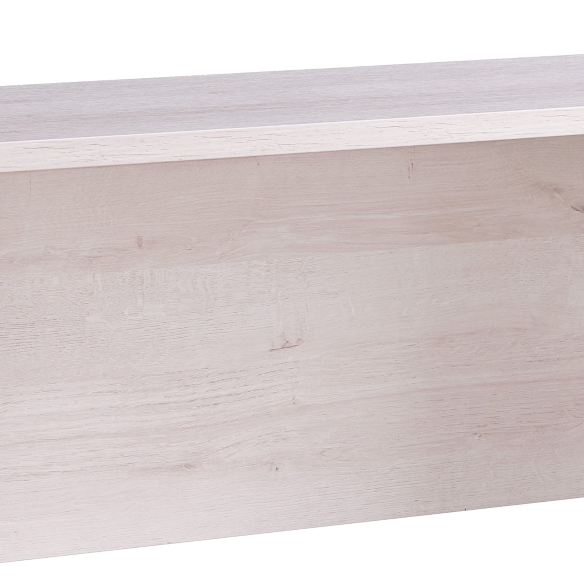 Rectangular Wooden Desk Return With Casters And Grain Details, White Oak By Benzara | Desks |  Modishstore  - 3