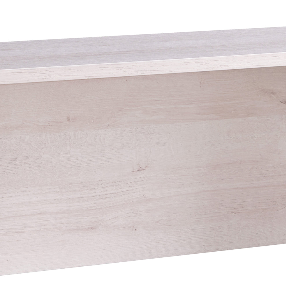 Rectangular Wooden Desk Return With Casters And Grain Details, White Oak By Benzara | Desks |  Modishstore  - 3