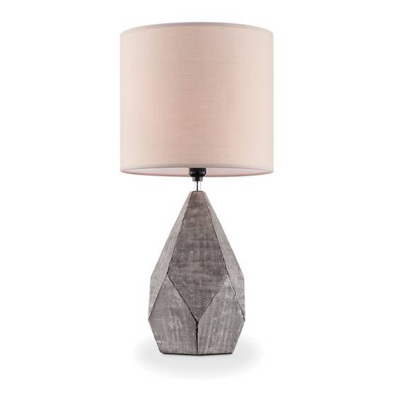 Contemporary Table Lamp With Geometric Design And Multiple Facets, Gray By Benzara | Table Lamps |  Modishstore 