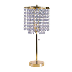 Contemporary Style Table Lamp With Stalk Support And Round Base, Gold By Benzara