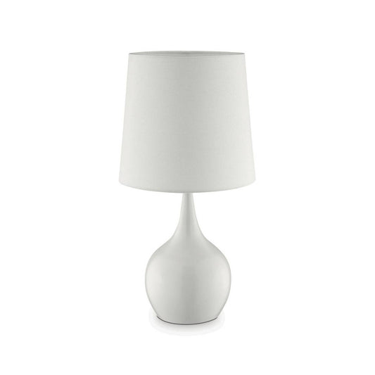 Contemporary Metal Bulb Like Base Table Lamp With Drum Shade, White By Benzara | Table Lamps |  Modishstore 