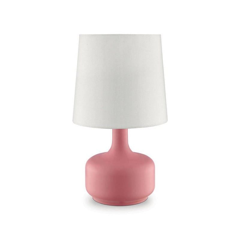 Contemporary Table Lamp With Pot Belly Base With Matte Pink Finish, Pink By Benzara | Table Lamps |  Modishstore 