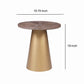 Round Wooden Top Corner Table With Metal Conical Base, Small,Brown And Gold By Benzara | Side Tables |  Modishstore  - 6