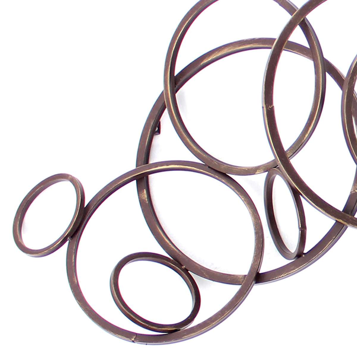 Industrial Style Metal Wall Decor With Multiple Circles, Bronze By Benzara | Wall Decor |  Modishstore  - 4