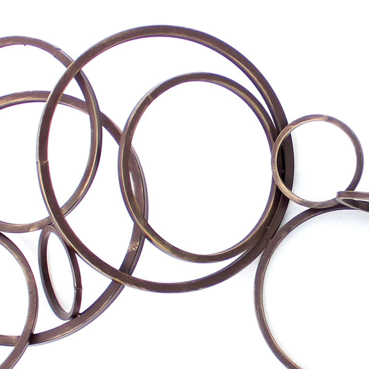 Industrial Style Metal Wall Decor With Multiple Circles, Bronze By Benzara | Wall Decor |  Modishstore  - 3