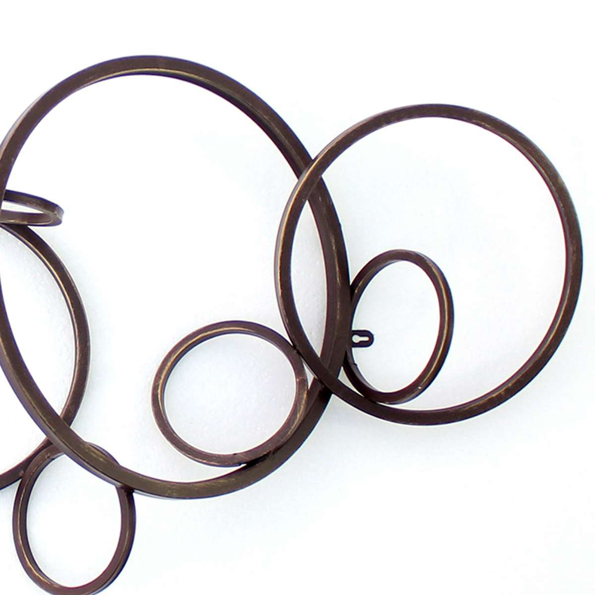 Industrial Style Metal Wall Decor With Multiple Circles, Bronze By Benzara | Wall Decor |  Modishstore  - 2