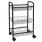 3 Tier Metal Frame Kitchen Cart With Casters And Grid Details, Black By Benzara | Bar Carts |  Modishstore 