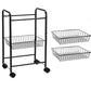 3 Tier Metal Frame Kitchen Cart With Casters And Grid Details, Black By Benzara | Bar Carts |  Modishstore  - 2