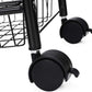 3 Tier Metal Frame Kitchen Cart With Casters And Grid Details, Black By Benzara | Bar Carts |  Modishstore  - 3