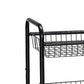 3 Tier Metal Frame Kitchen Cart With Casters And Grid Details, Black By Benzara | Bar Carts |  Modishstore  - 4