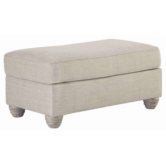 Transitional Polyester Upholstered Ottoman With Turned Legs, Gray By Benzara | Ottomans |  Modishstore 