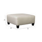 Wooden Polyester Upholstered Oversized Ottoman With Tapered Legs,Offwhite By Benzara | Ottomans |  Modishstore  - 2