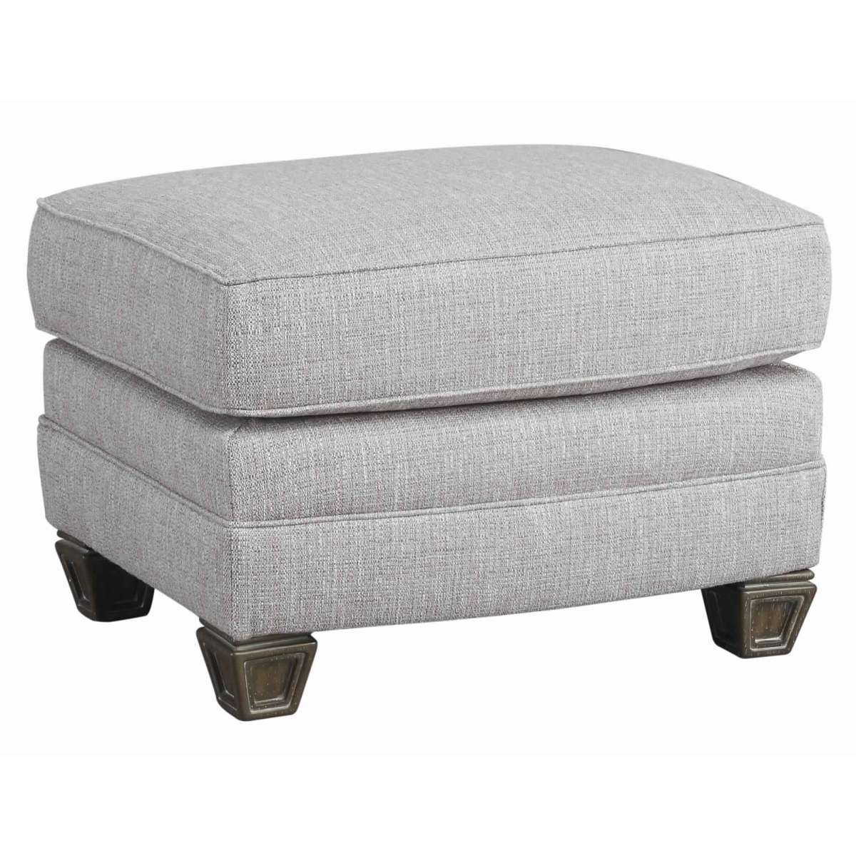 Wooden Ottoman With Textured Upholstery And Tapered Block Legs, Gray By Benzara | Ottomans |  Modishstore 