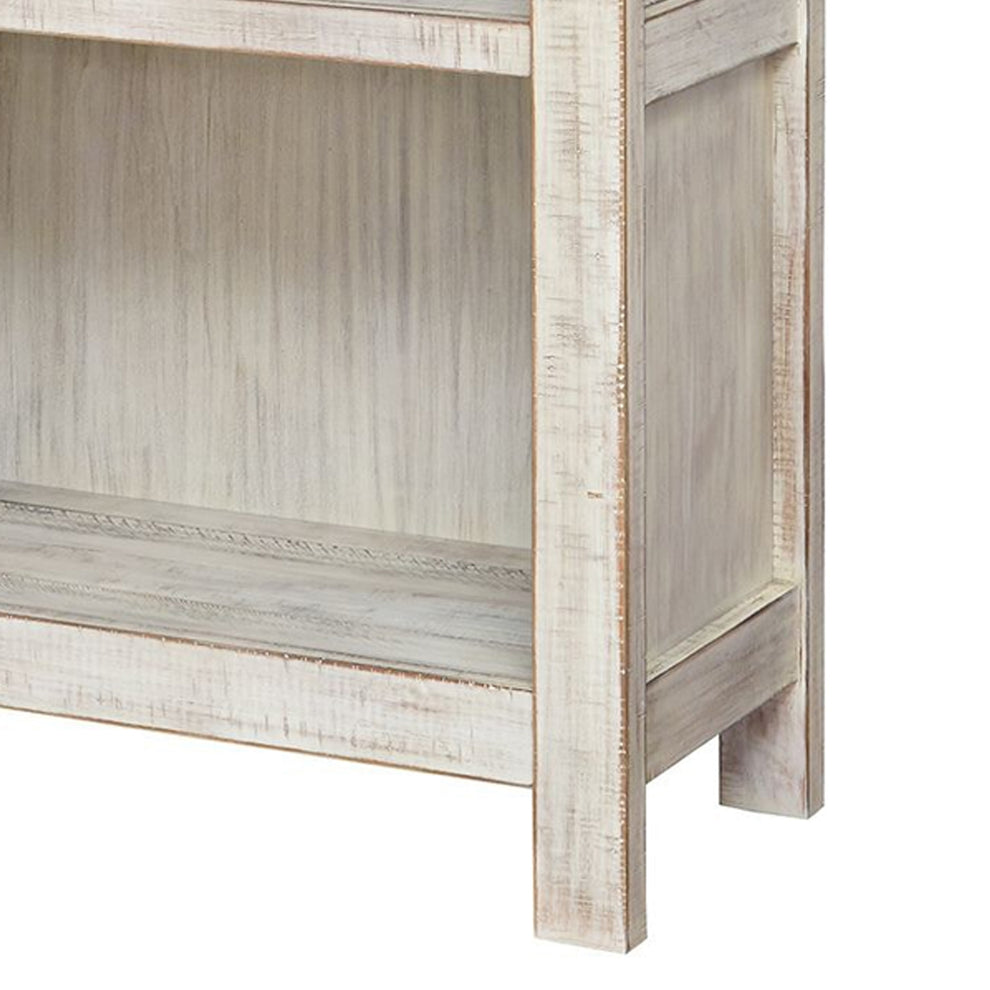 X Shape Back Bookcase With 3 Open Shelves And 1 Open Compartment, White By Benzara | Bookcases | Modishstore - 5