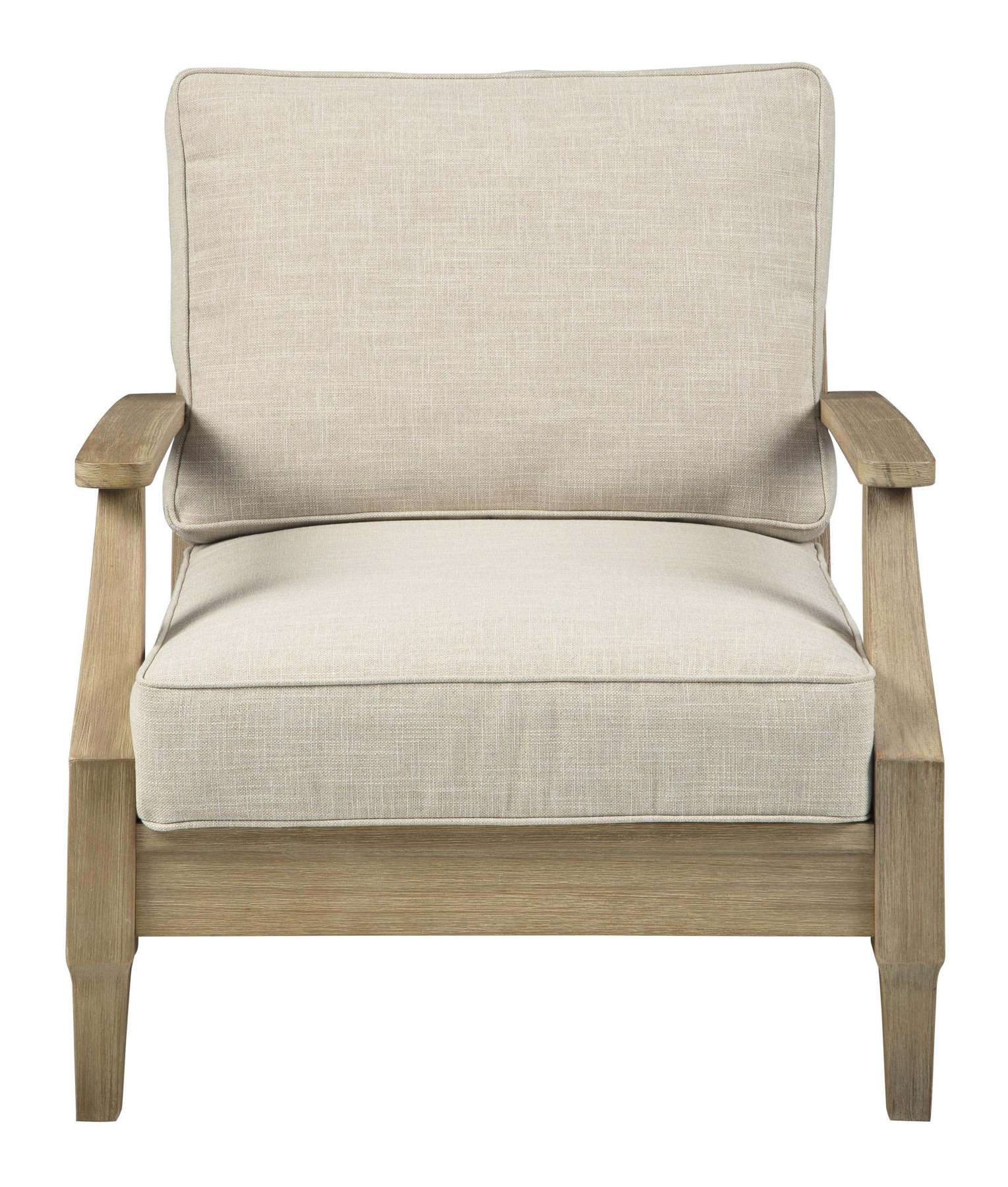 Traditional Wooden Chair With Fabric Cushioned Seating, Beige And Brown By Benzara | Accent Chairs |  Modishstore 