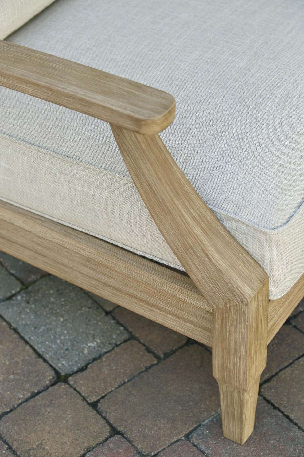 Traditional Wooden Chair With Fabric Cushioned Seating, Beige And Brown By Benzara | Accent Chairs |  Modishstore  - 4