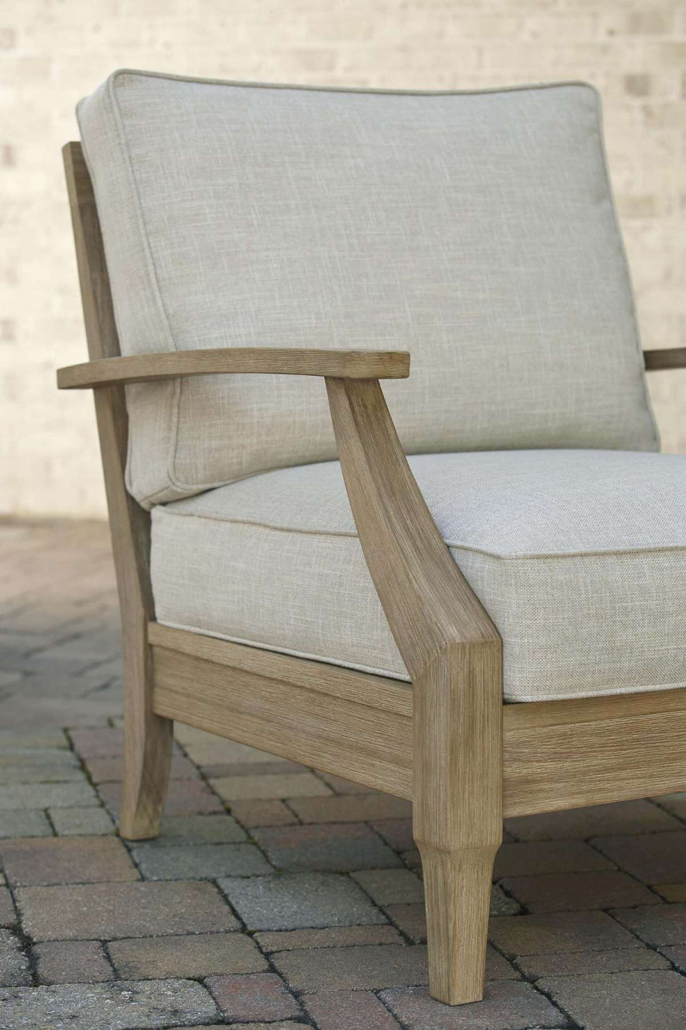 Traditional Wooden Chair With Fabric Cushioned Seating, Beige And Brown By Benzara | Accent Chairs |  Modishstore  - 2